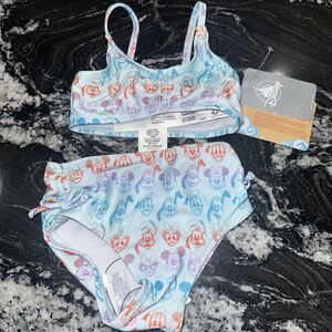 Baby Blue Mickey and Minnie Mouse Tropical 2 Pie Swimsuit for GIRLS size US/AU 3